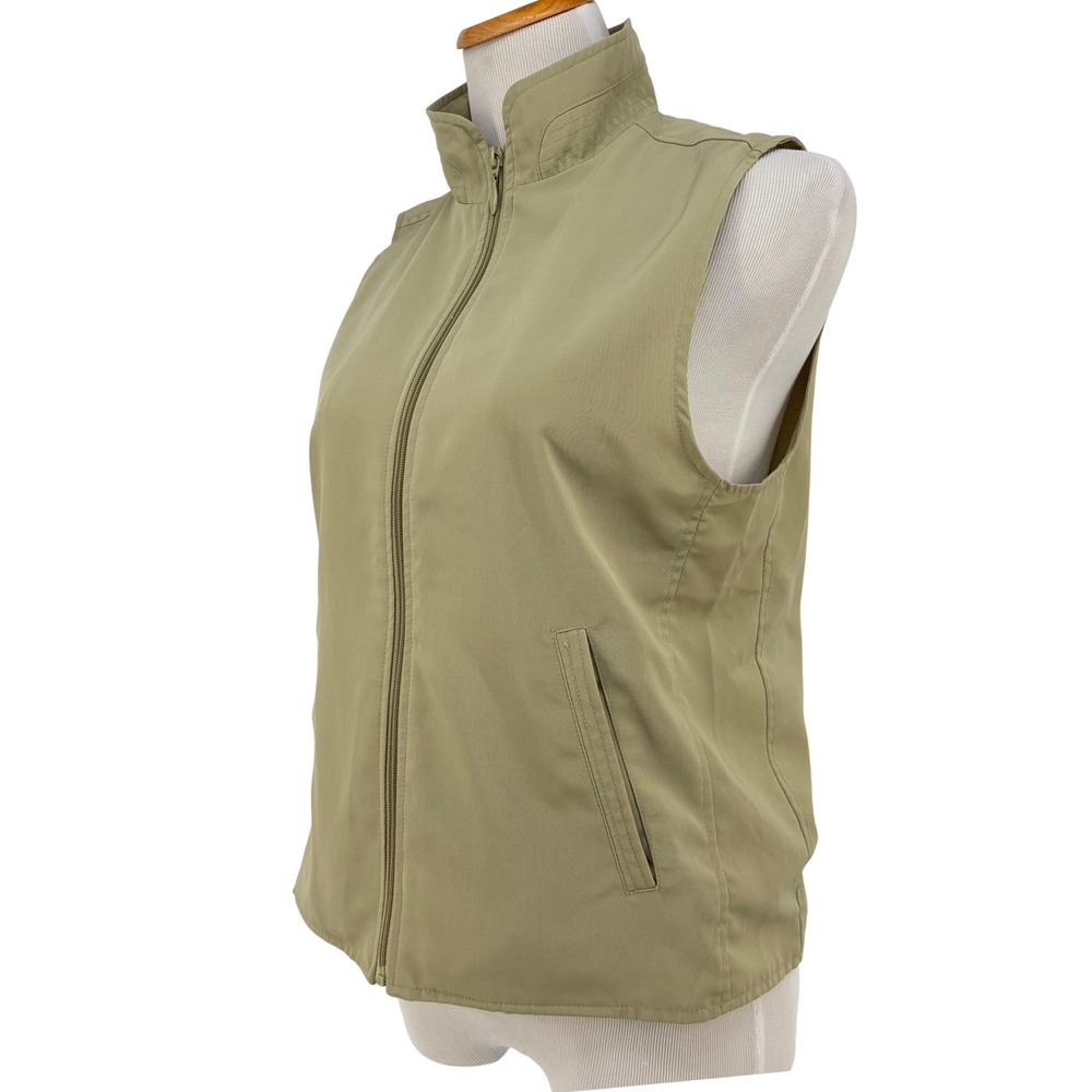 Sport Haley Golf Vest Pale Green Full Zip Mesh Lined Mock Neck Minimalist Size M